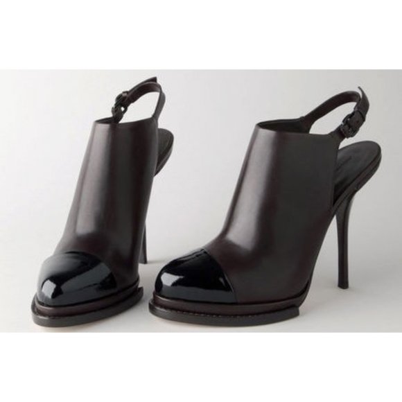 Alexander Wang Caroline Cap Toe Slingback Platform Bootie Stiletto Heels Booties - Picture 2 of 8